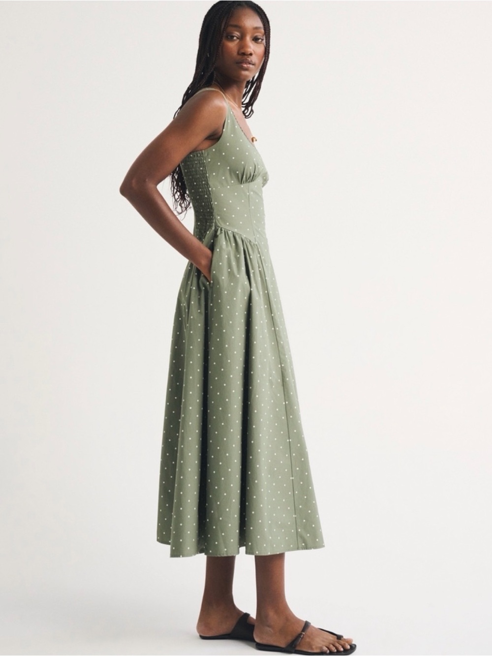 100% Cotton A&F Dylan Midi Dress - Picture 3 of 6